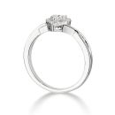 9ct White Gold 0.22ct Natural Diamond Halo Heart Cluster Ring