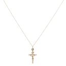 9ct Yellow Gold Crucifix Pendant and Chain 18"