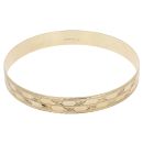 9ct Yellow Gold Two Row Star Patterned Bangle
