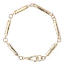 9ct Yellow Gold Bar Links Fancy Bracelet 7.5"