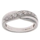 9ct White Gold 0.25ct Brilliant Cut Diamond Crossover Ring