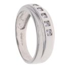 9ct White Gold Cubic Zirconia Five Stone Crossover Ring