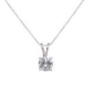 18ct White Gold Diamond Solitaire Pendant And Chain 18"