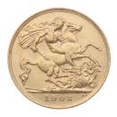 1908 Edward VII Large Head UK Half Sovereign Coin