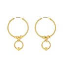 22ct Yellow Gold Fancy Hoop Earring Bali
