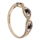 9ct Yellow Gold Sapphire and Cubic Zirconia Fancy Ring