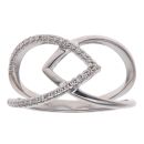 14ct White Gold 0.16ct Brilliant Cut Diamond Fancy Ring