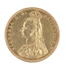 1887 Victoria Jubilee Head UK Full Sovereign Coin