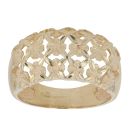 9ct Yellow Gold Patterned Openwork Signet Ring