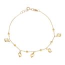 22ct Yellow Gold Leaf Charm Bracelet 7.5"