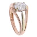 14ct Yellow And Rose Gold Cubic Zirconia Single Stone Ring