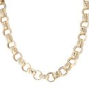 9ct Yellow Gold Patterned and Plain Belcher Chain 26"
