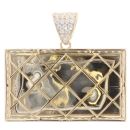 9ct Yellow Gold Cubic Zirconia Welsh Flag Pendant