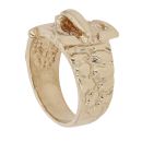 9ct Yellow Gold Patterned Buckle Ring