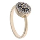 9ct Yellow Gold 0.50ct Brilliant Cut Black And Colourless Diamond Cluster Ring