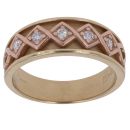 18ct Yellow and Rose Gold 0.15ct Brilliant Cut Diamond Clogau Ring