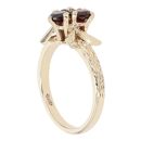 9ct Yellow Gold Garnet Three Stone Ring
