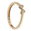 14ct Yellow Gold Cubic Zirconia Hearts Ring