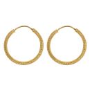 22ct Yellow Gold Grain Hoop Earrings