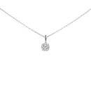 9ct White Gold 0.12cts Diamond Cluster Pendant And 16" Chain by Anya Belle