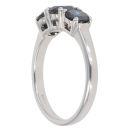 9ct White Gold 1.15ct Brilliant Cut Blue Diamond Trilogy Ring