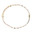 9ct Yellow White and Rose Gold Hinged Wave Bangle