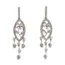 18ct White Gold 0.55ct Brilliant Cut Diamond Flower Drop Earrings