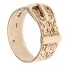 9ct Yellow Gold Patterned Buckle Ring