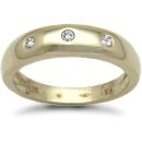9ctYellow Gold 0.09ct Invisible Set Diamond Trilogy Ring