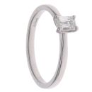 Platinum 0.46ct Emerald Cut Lab Grown Diamond Solitaire Ring