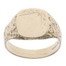 9ct Yellow Gold Patterned and Plain Signet Ring