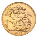 1912 George V Large Head UK Full Sovereign Coin