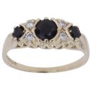 9ct Yellow Gold Cubic Zirconia and Sapphire Fancy Ring