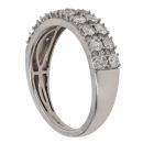 18ct White Gold 1.00ct Brilliant Cut Diamond Two Row Ring