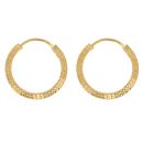 22ct Yellow Gold Dot Grain Hoop Earrings