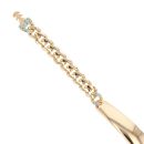 Children's 14ct Yellow Gold Monaco Boy ID Classic Blue Pave Lock Bracelet 5.5"