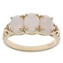 9ct Yellow Gold Opal Three Stone Ring