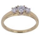 18ct Yellow Gold 0.59ct Brilliant Cut Diamond Trilogy Ring