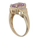 9ct Yellow Gold Cubic Zirconia and Amethyst Fancy Ring