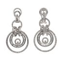 18ct White Gold 2.00ct Brilliant and Baguette Cut Drop Earrings