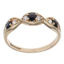 9ct Yellow Gold Sapphire and Cubic Zirconia Fancy Ring