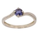9ct Yellow Gold Amethyst Single Stone Ring