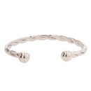 9ct White Gold Patterned Torque Bangle