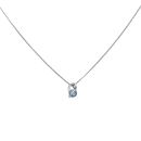 9ct White Gold Blue Gemstone Solitaire Pendant and Chain 16"