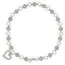 14ct White Gold 0.25ct Brilliant Cut Diamond Heart Cluster Bracelet 7"