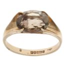 9ct Yellow Gold Smoky Quartz Single Stone Ring
