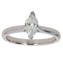 Platinum 0.50ct Marquise Cut Diamond Solitaire Ring