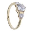 9ct Yellow Gold Cubic Zirconia Heart Solitaire Ring