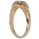 18ct Yellow Gold 0.10ct Diamond and Sapphire Five Stone Ring