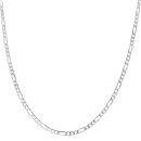 Silver Pave Figaro Chain 20"